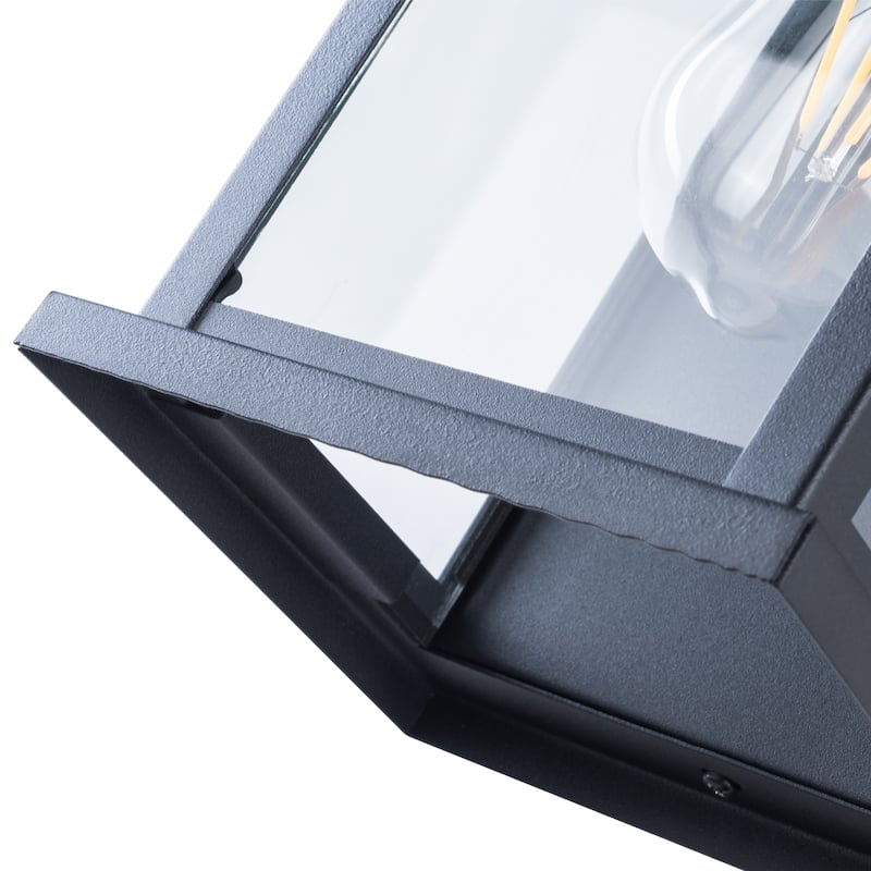 Maxax Black Metal Glass Shade Outdoor Wall Light
