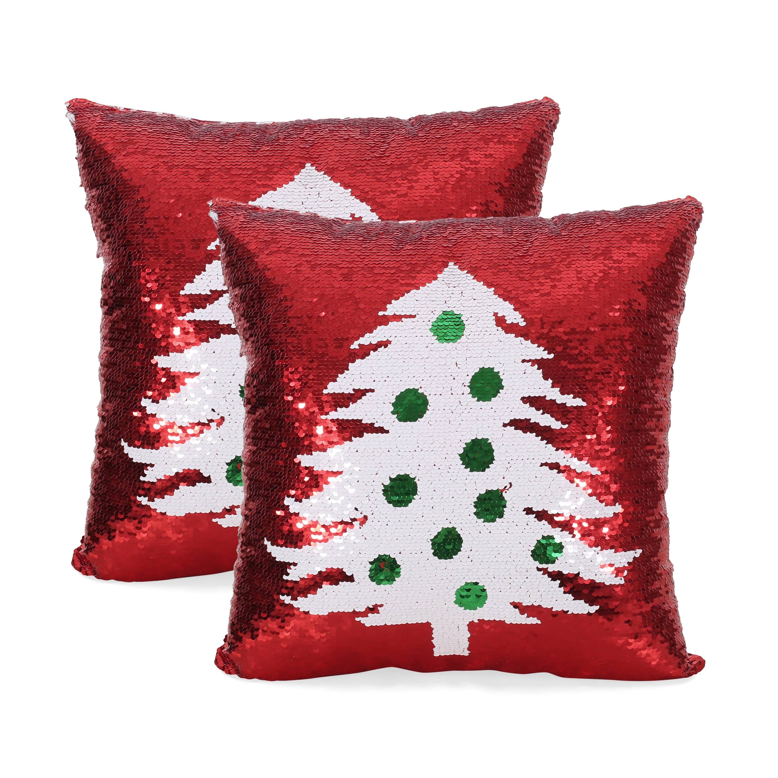 sequin christmas cushion