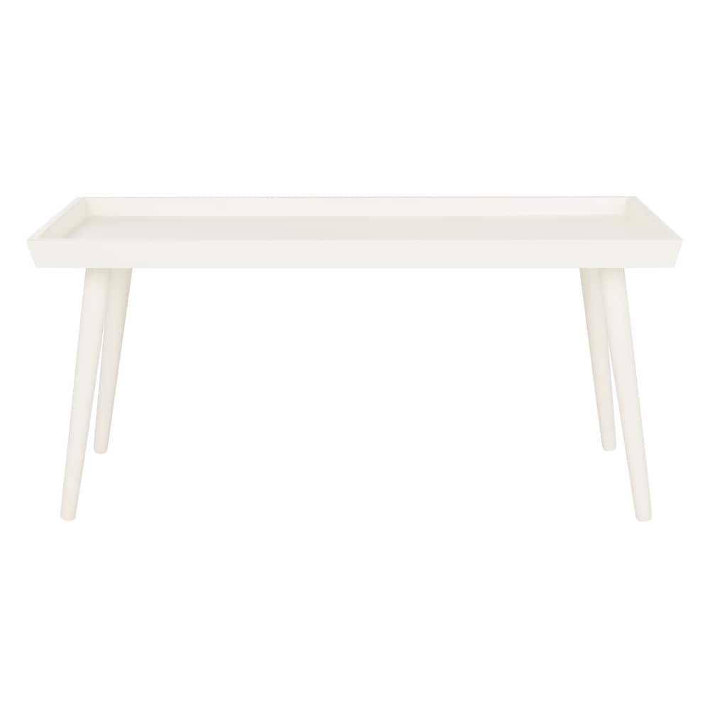 SAFAVIEH Parlee Antique White Coffee Table with Tray - 41.8" x 21.8" x 19" - 42"W x 22"D x 19"H