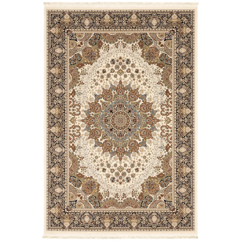 Style Haven Manchester Center Medallion Fringe Edge Area Rug.