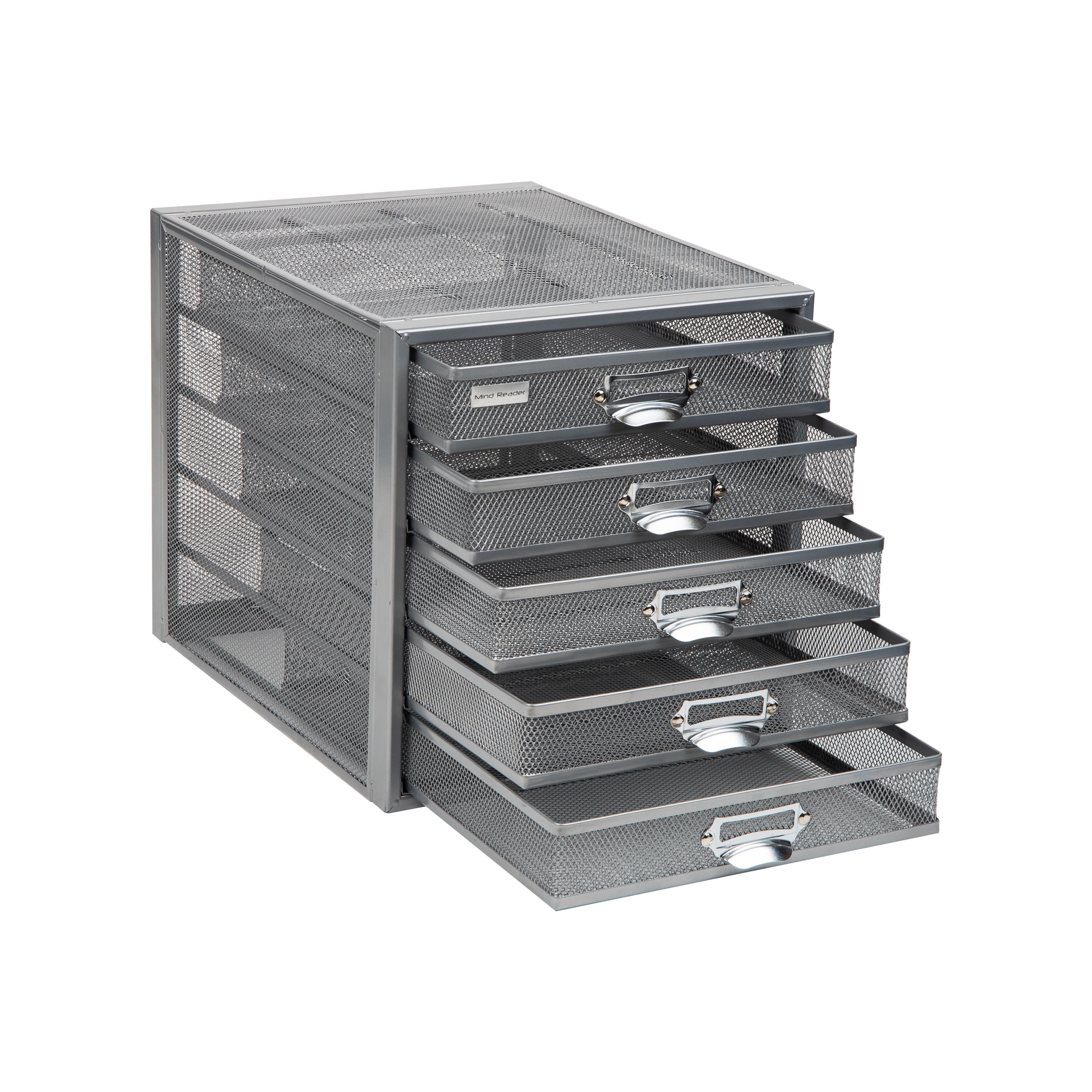 Mind Reader 2 Tier Metal Mesh Storage Baskets Organizer, Silver
