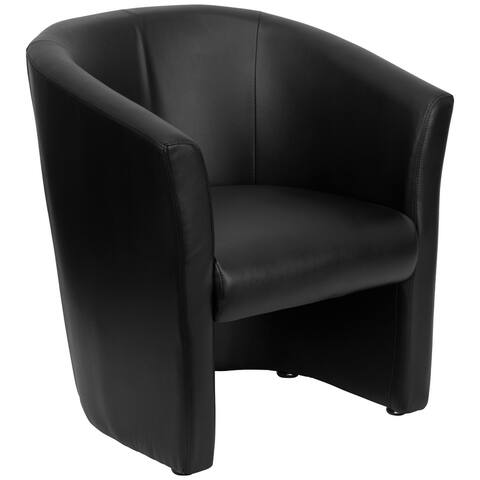 LeatherSoft Barrel-Shaped Guest Chair - Home Office Furniture - Side Chair