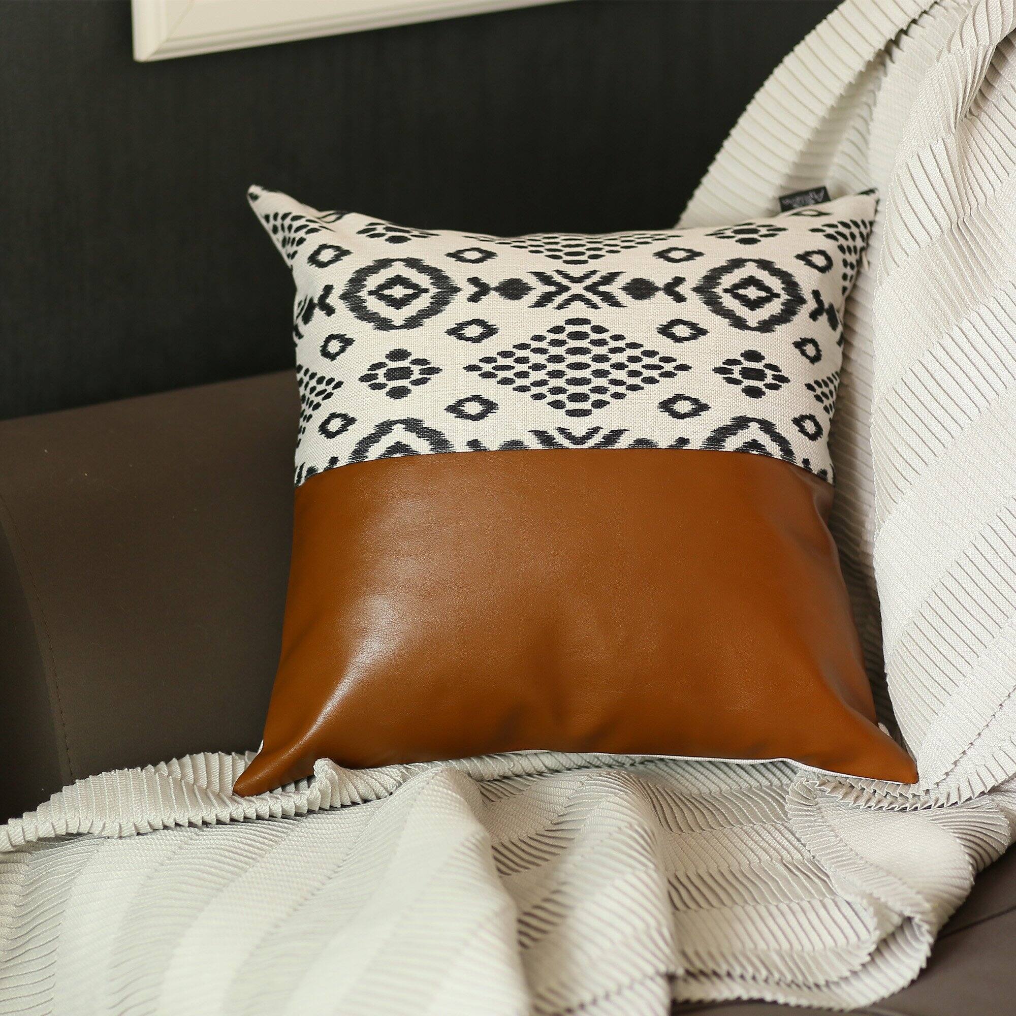 faux leather pillow case