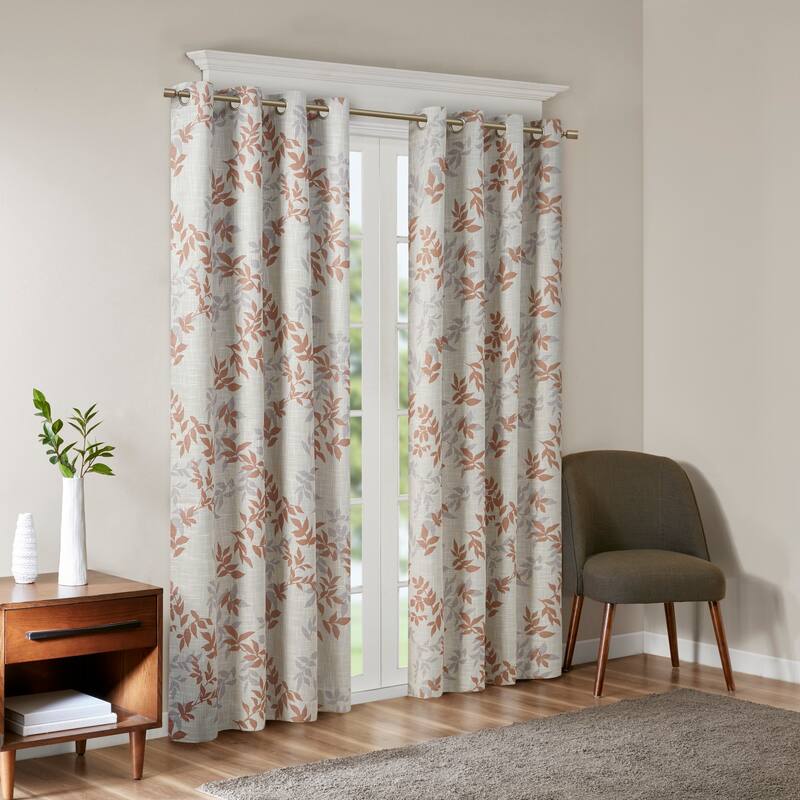 SunSmart April SIngle Printed Botanical Blackout Curtain Panel