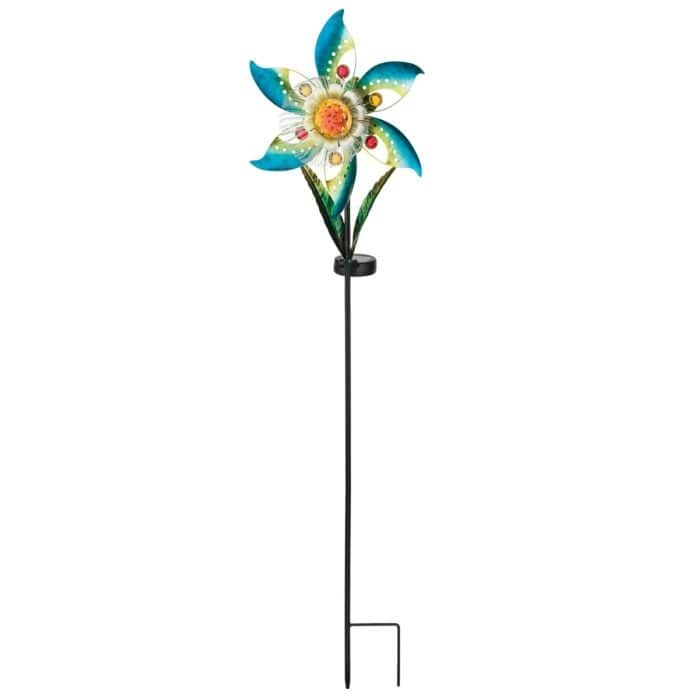 Blossom Solar Spinner Stake - Blue