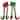 Set of 2 Red and Green Striped Plush Elf Legs Christmas Decorations 18"