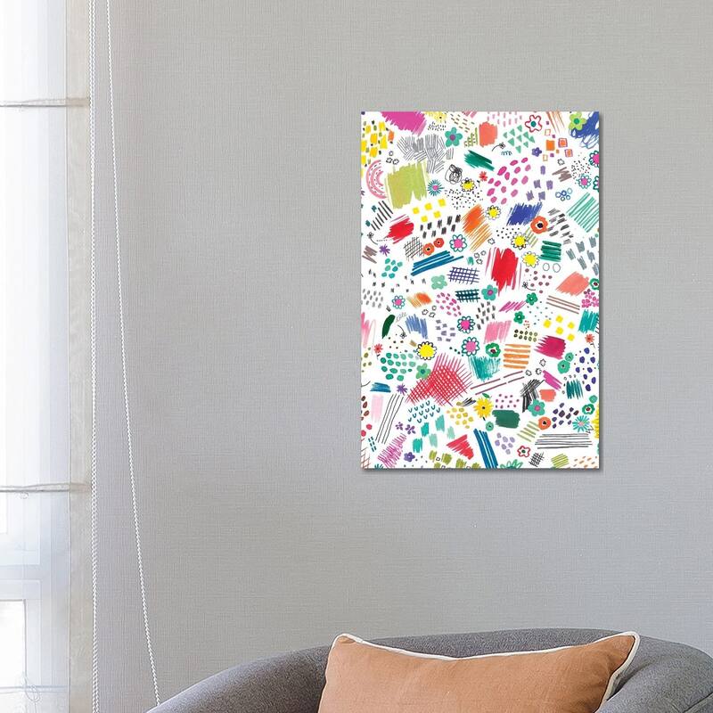 iCanvas "Kids Cute Scribbles" by Ninola Design Canvas Print - 26x18x1.5