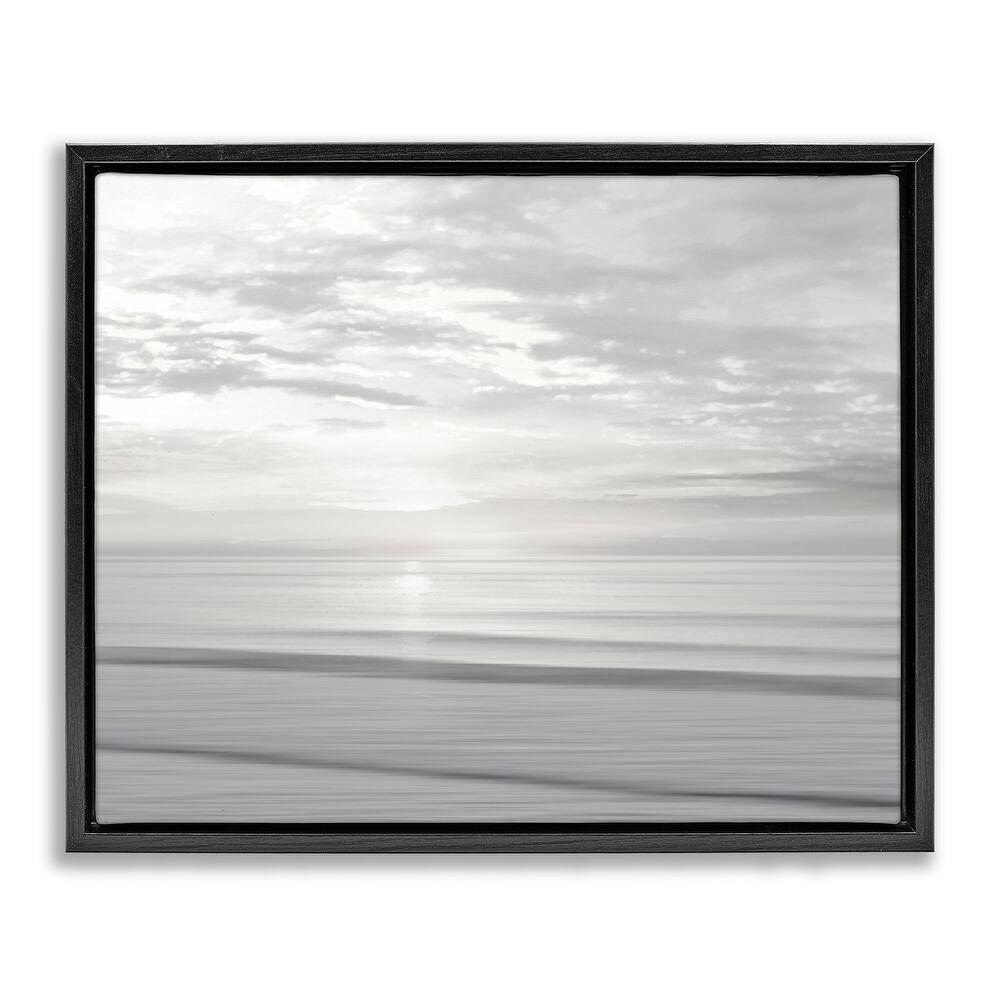 Stupell Soft Serene Beach Reflection Framed Floater Canvas Wall Art Design By Maggie Olsen
