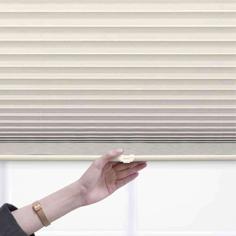 Ecru Light-filtering Pleated Shade (72 in.)