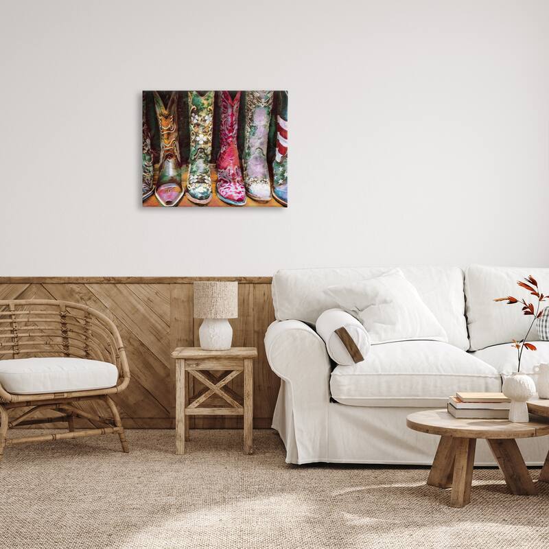 Stupell Cowboy Boots Various Bold Designs Americana Apparel Canvas Wall Art, Design by Graffitee Studios