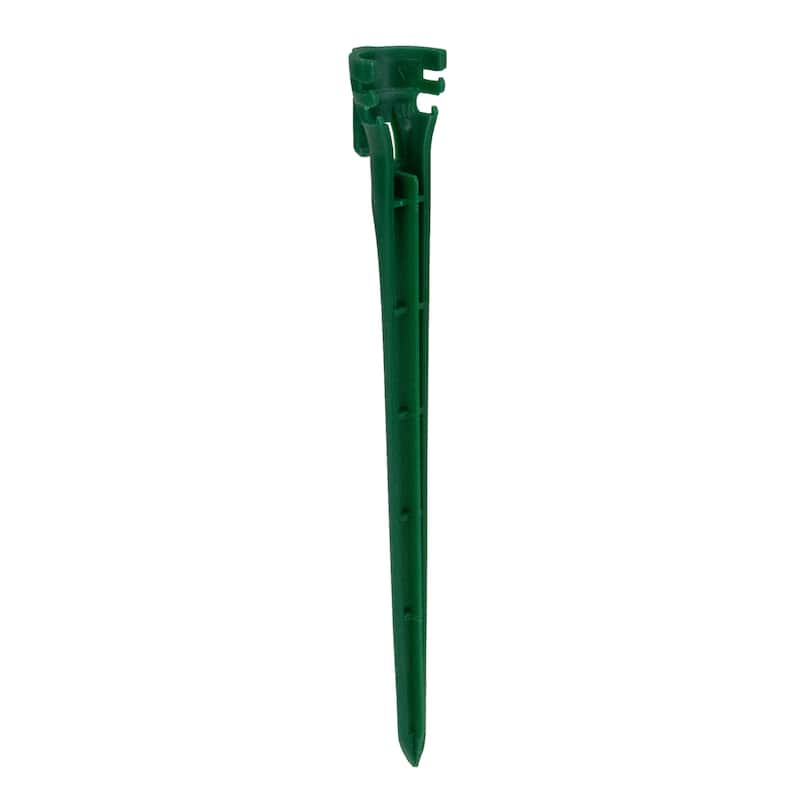 Set of 100 Green 2-in-1 Christmas Decors Tie Down Light Stakes- 7.5"