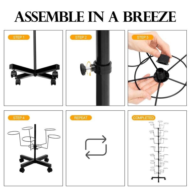 7 Tier Freestanding Cap Display Hat Rack Stand with 35 Hooks