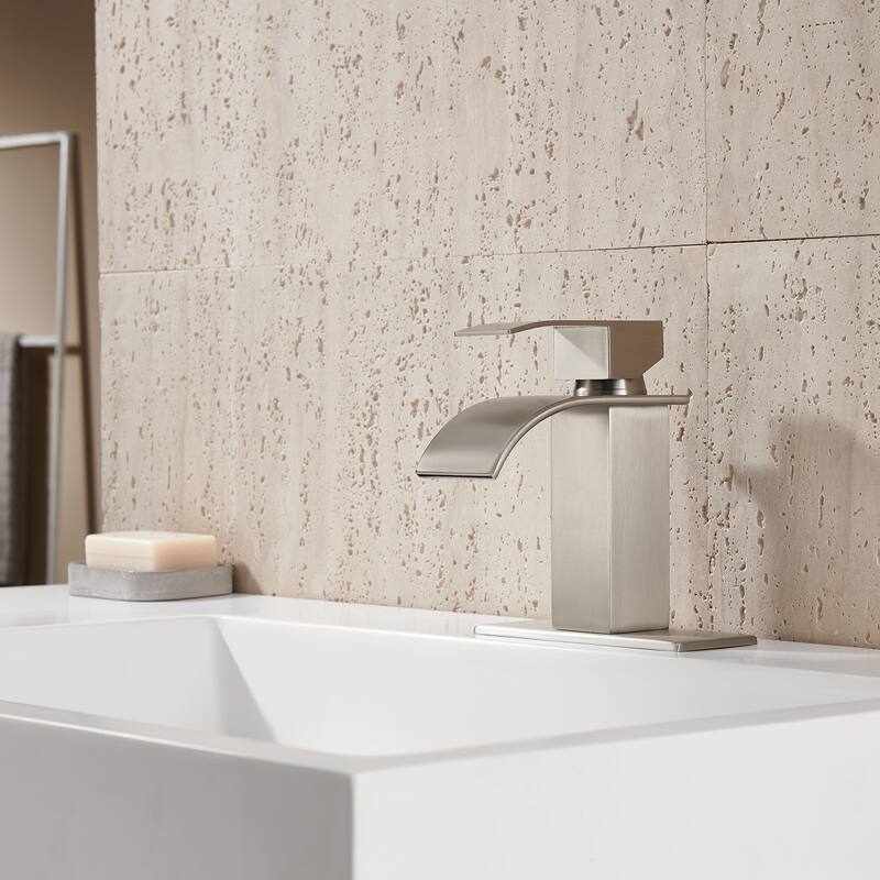 Single Handle Single Hole Bathroom Vanity Waterfall Spout Bathroom Faucet