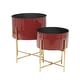 preview thumbnail 47 of 50, Iron Contemporary Planter (Set of 2) - S/2 12", 16"H