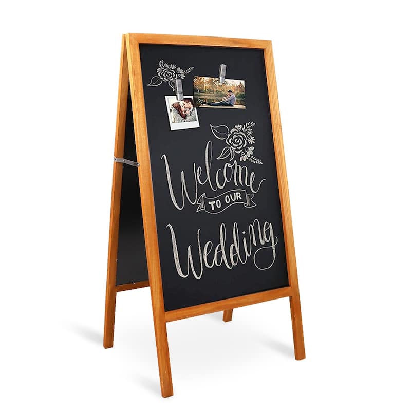 Rustic A Board Magnetic Chalkboard Signs Double Sided Blackboard Wood - 20" W x 39" H