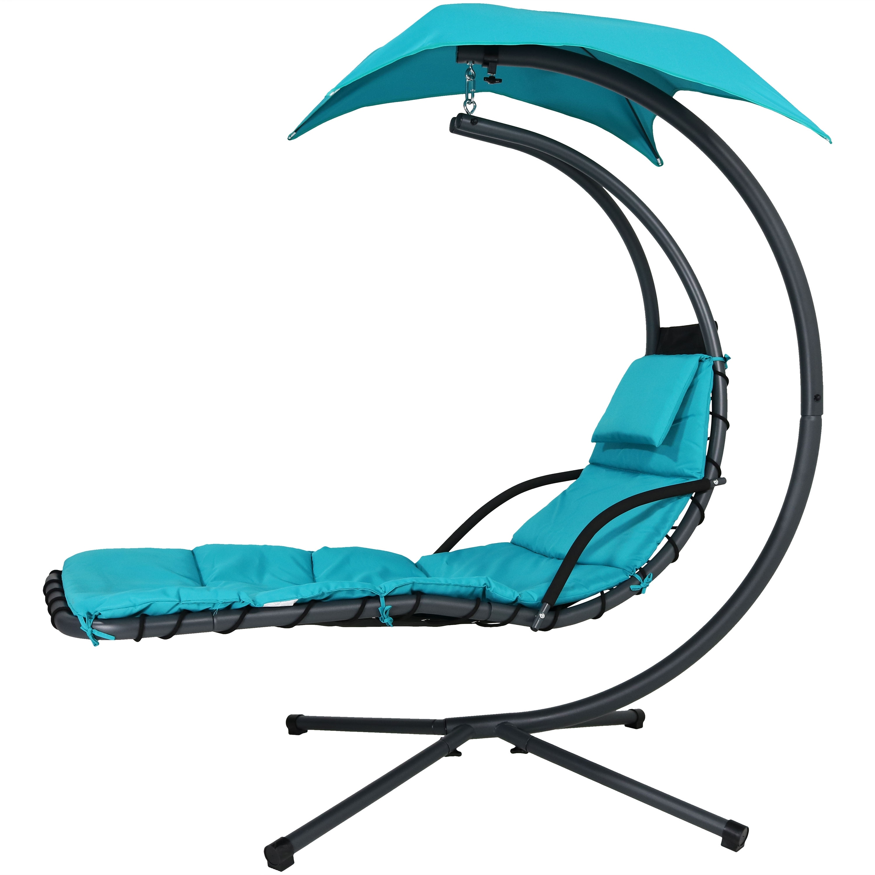 Sunnydaze decor sunnydaze floating discount chaise lounger swing chair umbrella