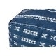 preview thumbnail 5 of 4, Alexander Home Indigo Coastal Linen Pouf