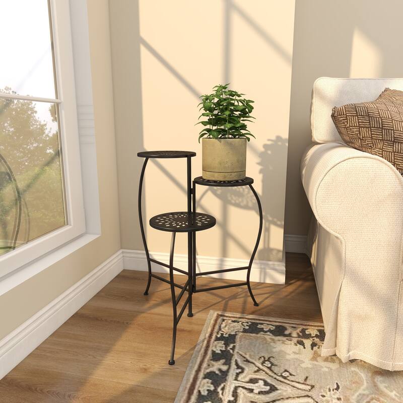 Metal Indoor Outdoor 3 Tier Floral Plantstand