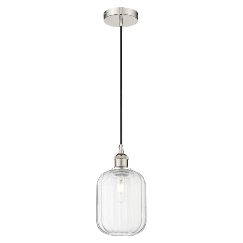 Innovations Lighting Endless Possibilities Edison - Preston - 1 Light 7" Jar Shade Cord Hung Mini Pendant - Clear/Polished Nickel