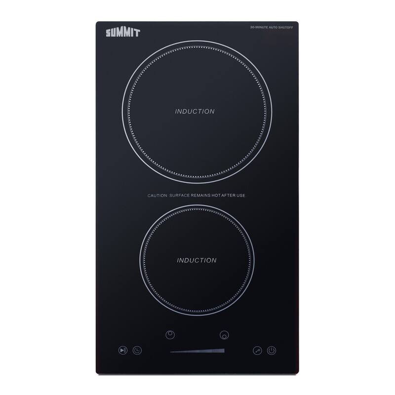 Summit SINCH115V2 12" Wide 2 Burner Electric Cooktop with Induction - Black