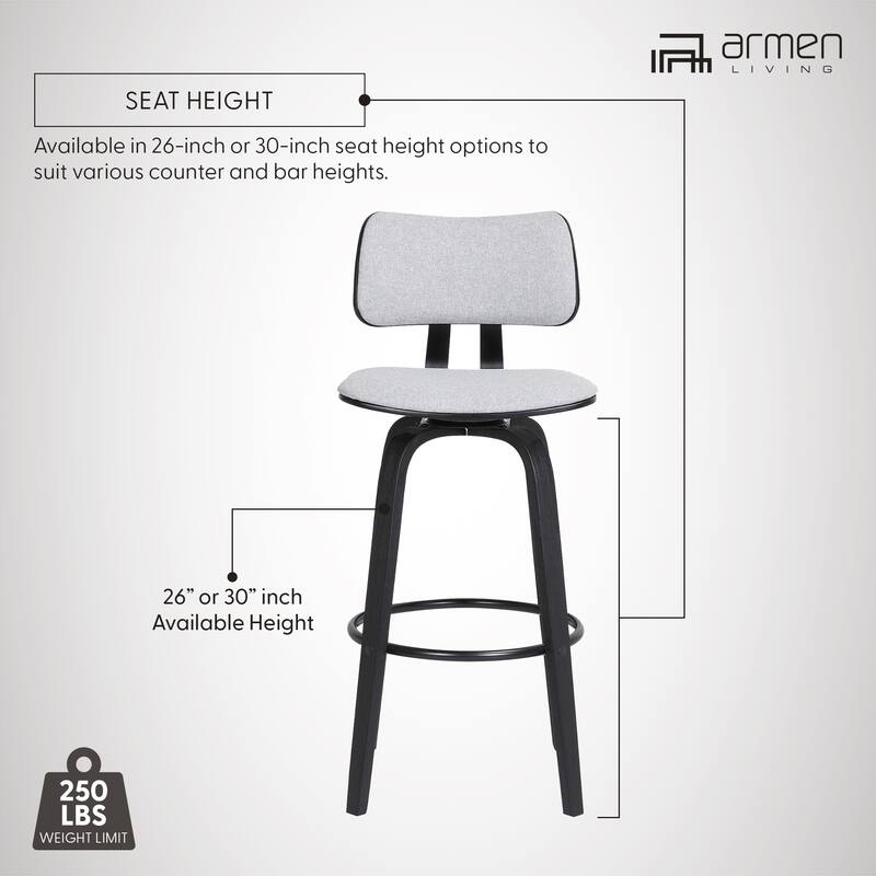 Pico Upholstered Swivel Bar/Counter Stool
