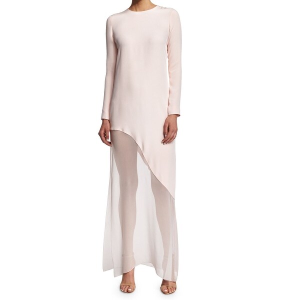 white silk long sleeve dress