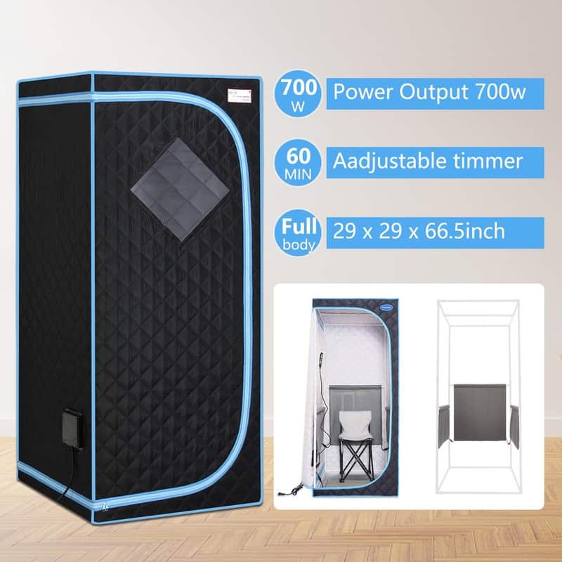 Portable Full Size Black Infrared Sauna tent Fast Heating Personal Home Spa