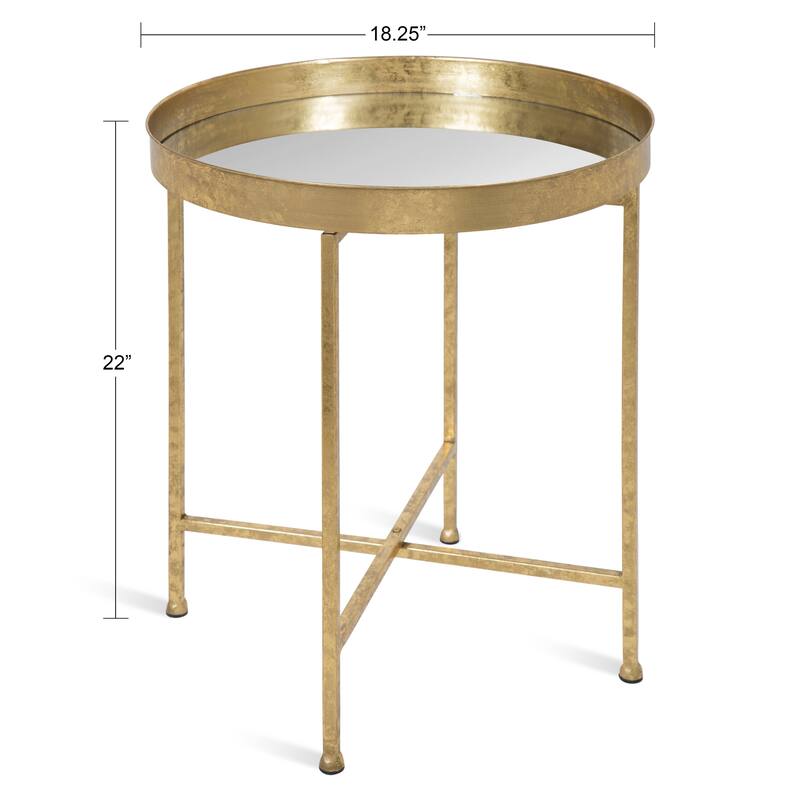 Kate and Laurel Celia Round Metal Side Table - 18.25x18.25x22