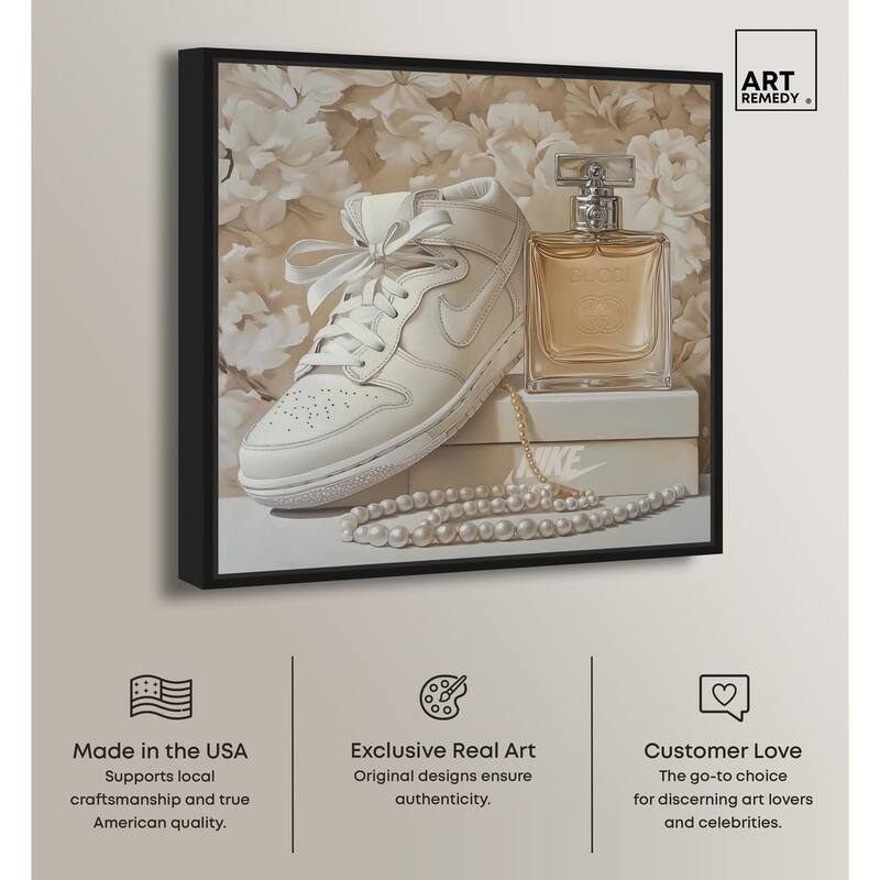 White Sneakers and Pearls Canvas by Art Remedy