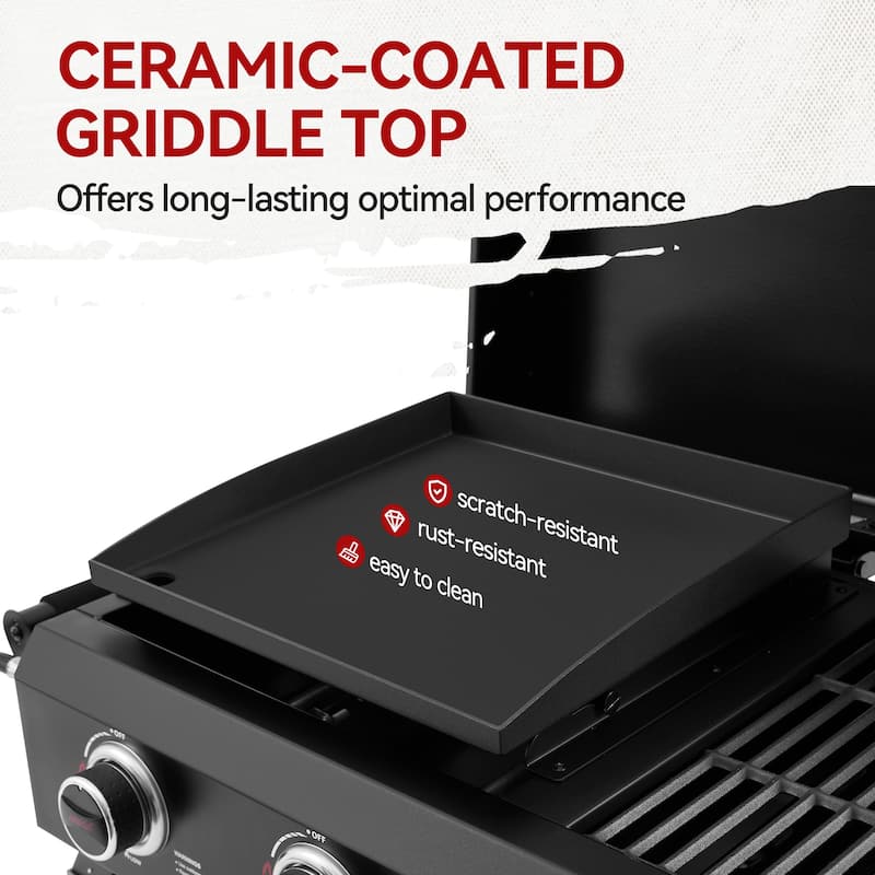 Royal Gourmet GD4002TP Portable Tabletop Grill & Griddle Combo, Black