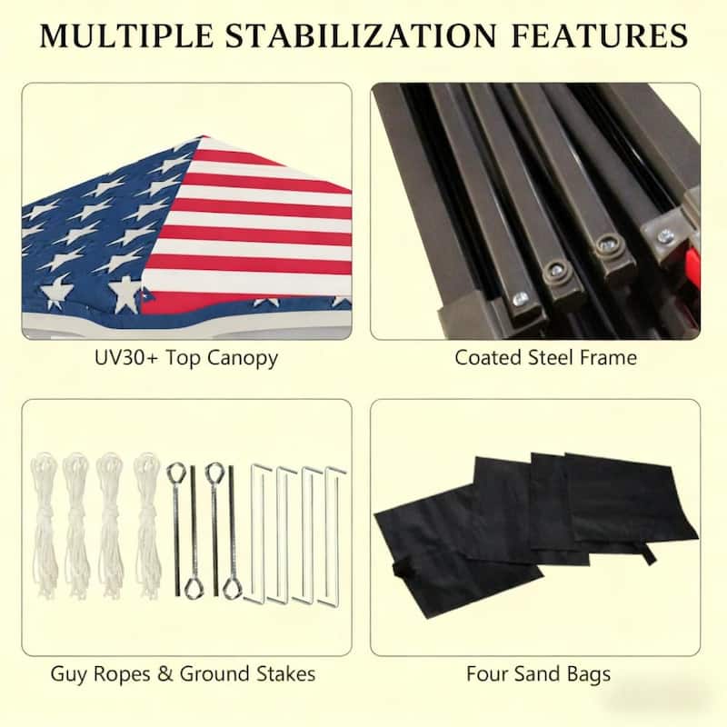 GDFStudio - Oliver Instant Pop-Up Canopy Tent with Adjustable Height and Full Mesh Protection for Outdoor