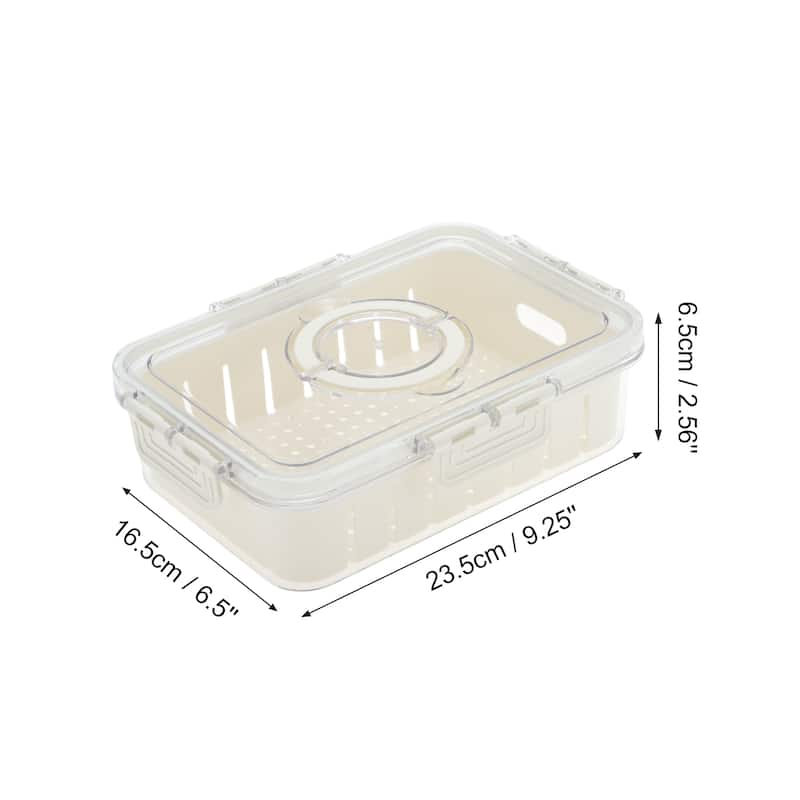 Sealed Drain Food Storage Containers 1 Compartment White Transparent 1 Set - White Transparent