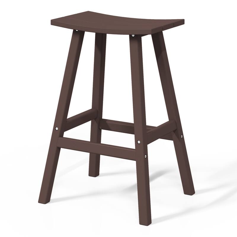 Laguna Hdpe All Weather Outdoor Patio 29" Saddle Seat Bar Stool (Set Of 3)