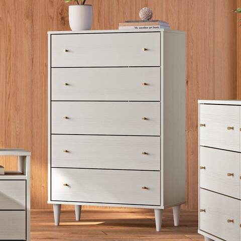 Grain Wood Furniture Mid Century 5-Drawer Chest