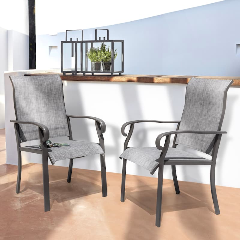 Outdoor 2-Piece Patio Textilene Fabric Chairs - 22.44*28.35*38.78 inch