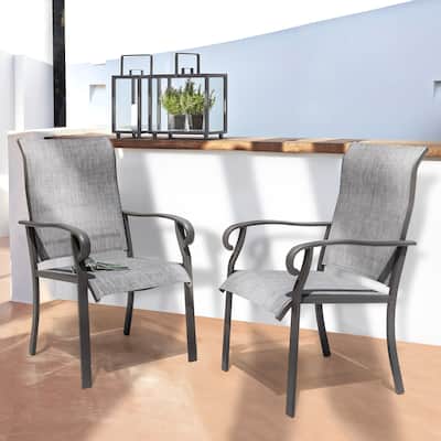 Outdoor 2-Piece Patio Textilene Fabric Chairs - 22.44*28.35*38.78 inch