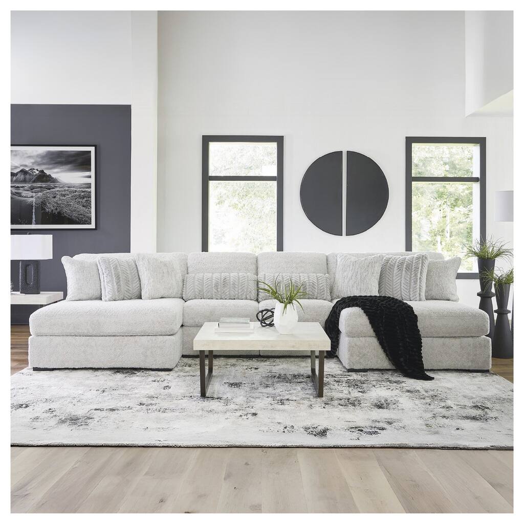 Signature Design by Ashley Snodoodle Gray 4-Piece Sectional with Chaise - 168" W x 67" D x 40" H