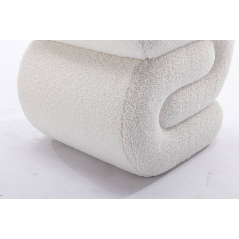 Modern S-shape Fabric Ottoman Makeup Stool Footstool