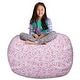 preview thumbnail 87 of 187, Kids Bean Bag Chair Cover Stuffed Animal Storage or Toy Organizer 48 Inch Extra Large - Canvas Roses Pink