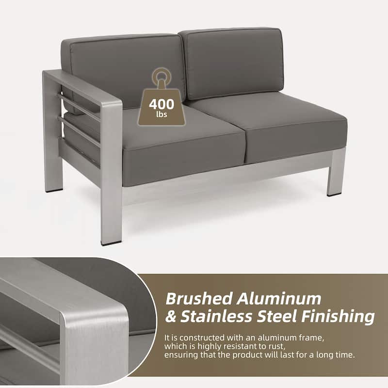 Outdoor 4 - Person Aluminum Patio Sectional set
