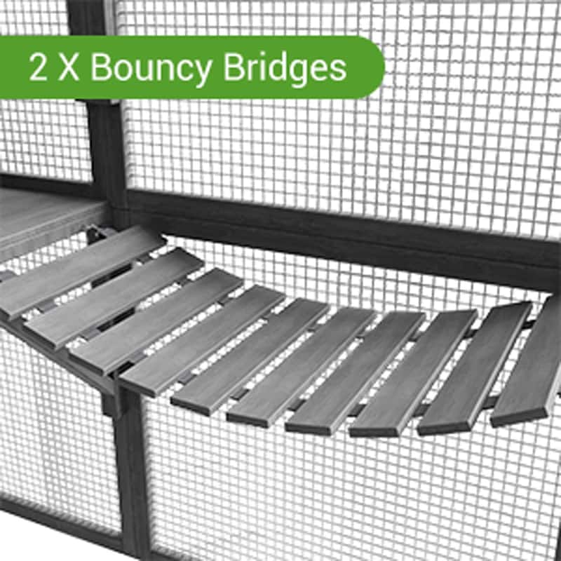 Large Outdoor Cat Enclosures with Houses, Bridges, Walks&UV Proof