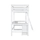 preview thumbnail 41 of 58, Solid Wood Loft Bed with Bulit-in U-Shaped Desk, 2 Drawers and Cabinet, Twin/Full Size Loft Bedframe w/ Storage Shelves & Ladder