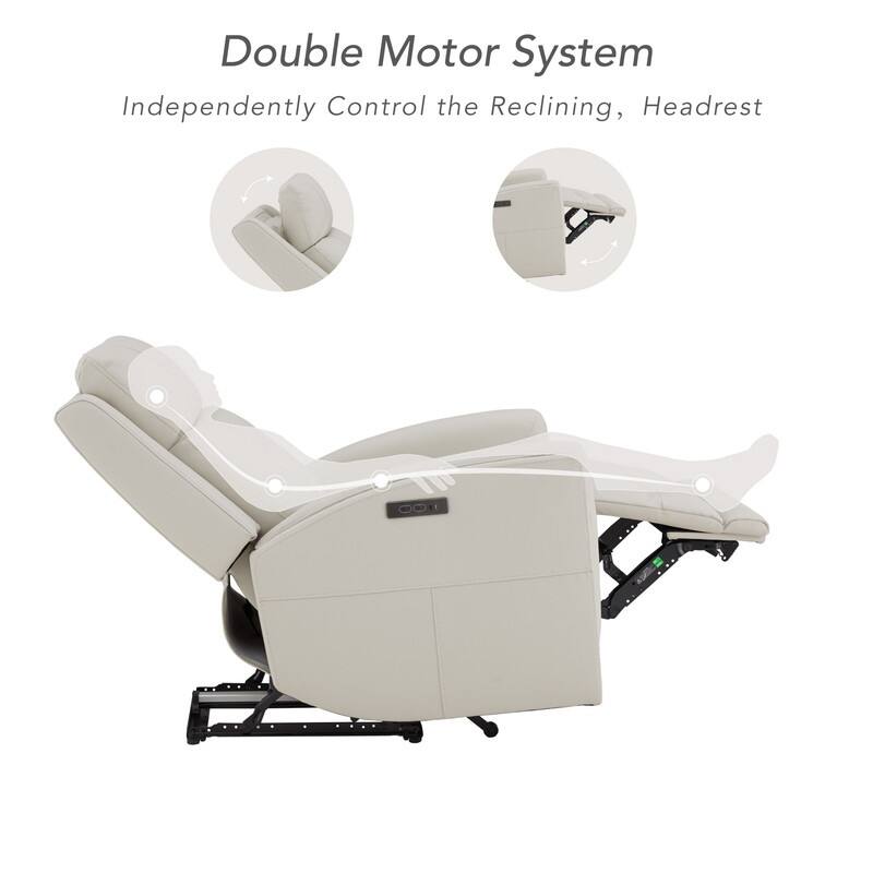 Spruce & Spring Power Recliner Chair Wall Hugger with Power Headrest