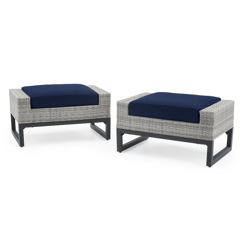Milo Gray 7 Piece Sunbrella Outdoor Patio Motion Fire Set