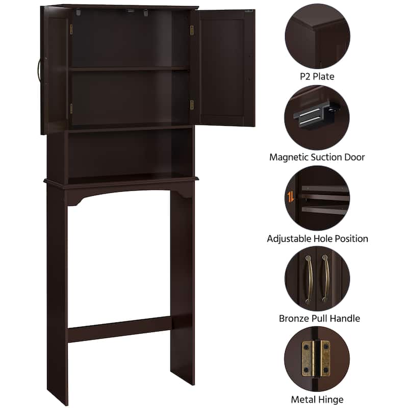 Yaheetech Bathroom Space Saving Organizer Over-the -Toilet with Adjustable Shelf for Bathroom