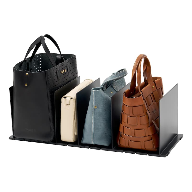 Yamazaki Home Handbag Organizer (Set of 2), ABS Plastic - L 9.45 x W 12.52 x H 8.27 inches - Black