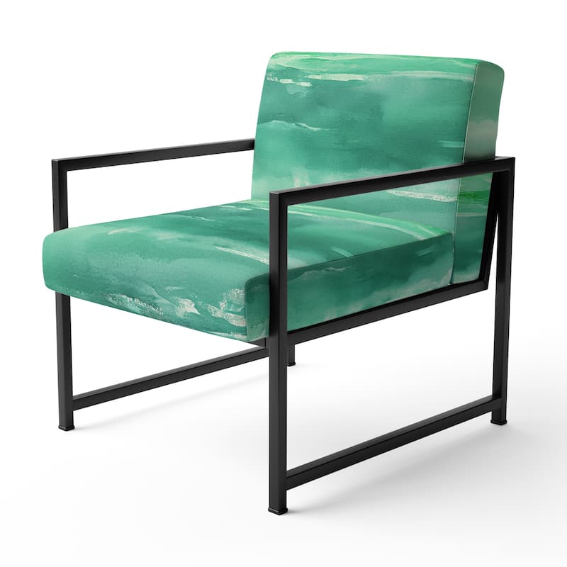 Designart "From the Shore" Upholstered Beach Accent Chair - Nautical & Coastal Arm Chair For Bedroom