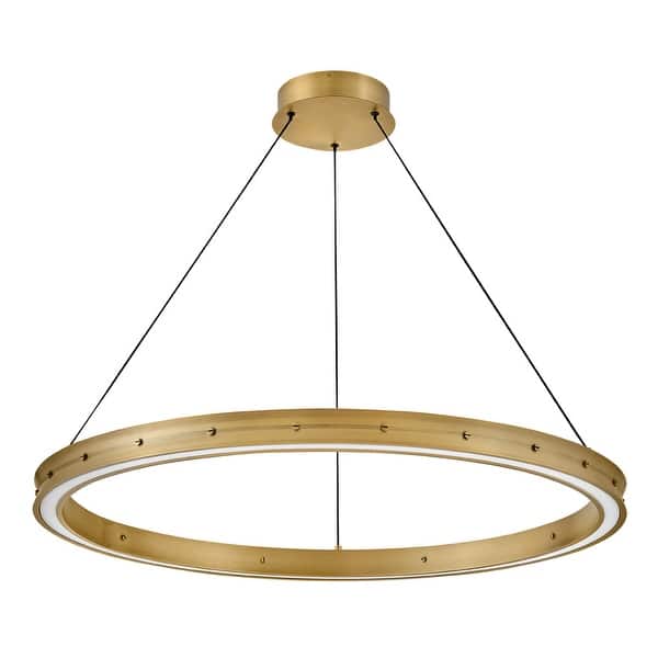 slide 2 of 10, Fredrick Ramond FR41476 Althea 38" Wide LED Ring Chandelier Lacquered Brass