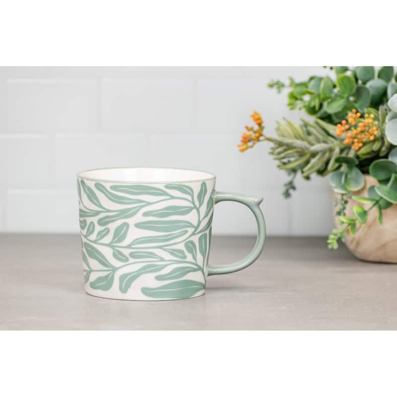10 Strawberry Street Madison Flora Mugs, Set of 4