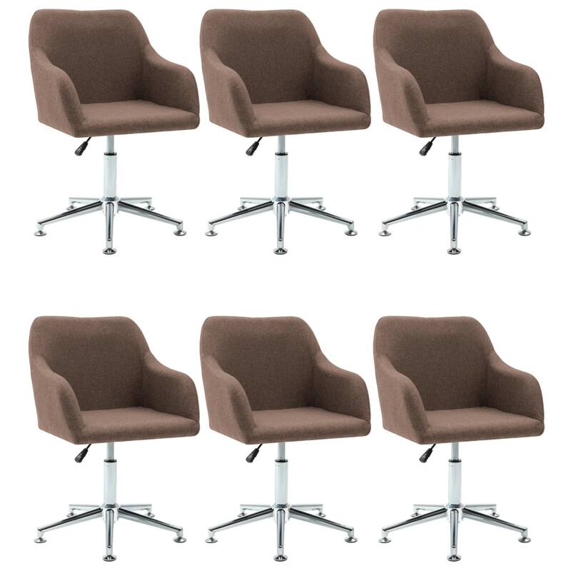 vidaXL Dining Chair 360 Degrees Swivel Accent Desk Chair with Arms Fabric - 21.7" x 20.9" x (30.7"-36.2")